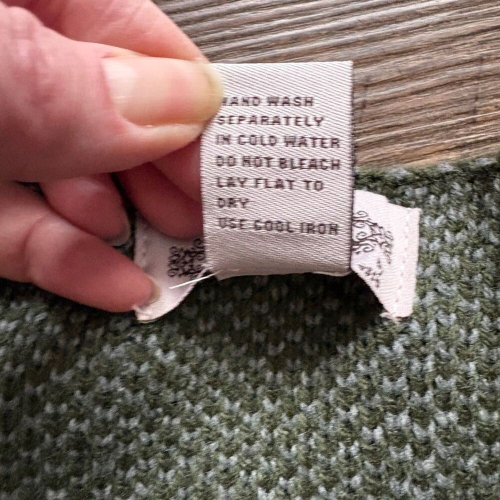Anthropologie green window pane long line open cardigan sweater Oliver by Escio - Picture 15 of 15
